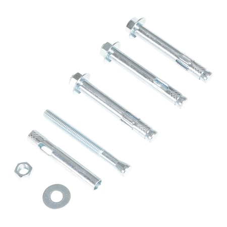 Vestil Sleeve Anchor, 3/8" Dia., 5/8" L, Steel Zinc Plated, 4 PK AS-584-4PK
